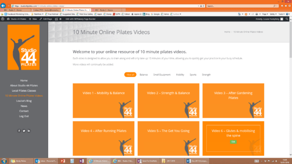 10 minute pilates online screenshot