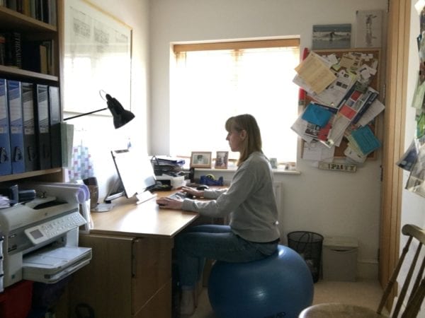 stability ball as office chair