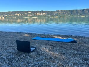 running and Pilates in the heat